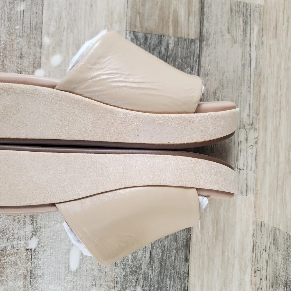 Rockport Aubriella Womens Sandals Sz‎ 10 M Neutral Beige Leather Slip On Slide